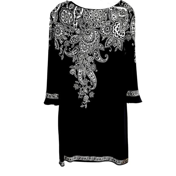 Maggy L 10 Women's Black Long Bell Sleeve Maxi BOHO Dress Miss Size Medium M - Picture 5 of 6